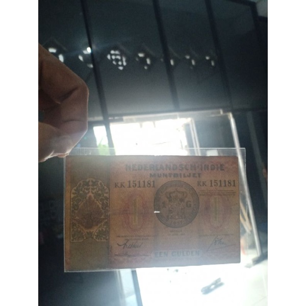 uang kuno nederland indie 1 gulden prefik kembar KK.