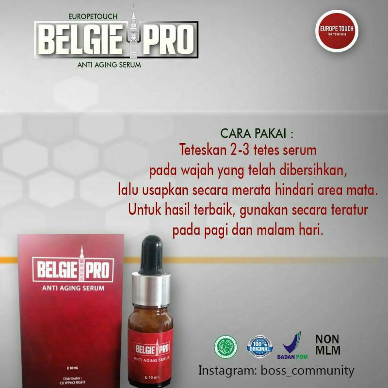 BELGIE PRO SERUM WAJAH FACE SERUM ANTI AGING BELGIE PRO PROPOLIS IPPHO SANTOSA