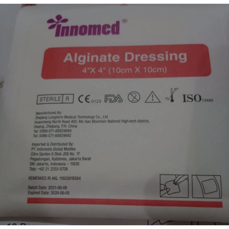 alginate dressing innomed 10x10cn