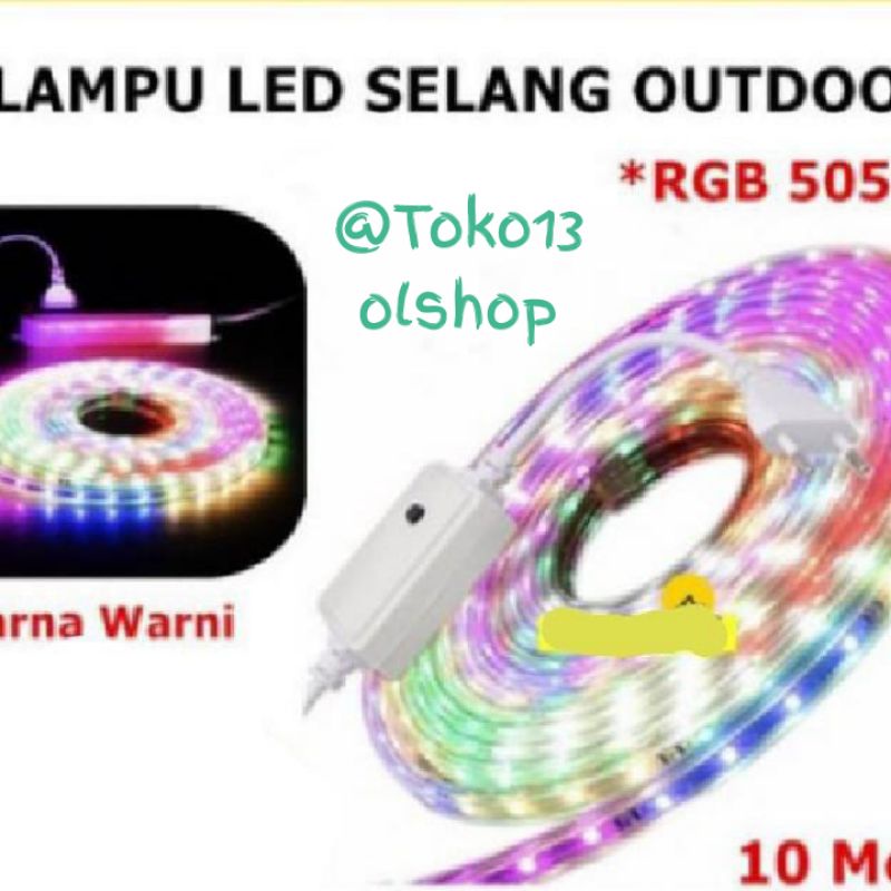 LAMPU SETRIP/ LED STRIP PLUS ADAPTOP/LED RGB 10M⭐ Toko13 ⭐