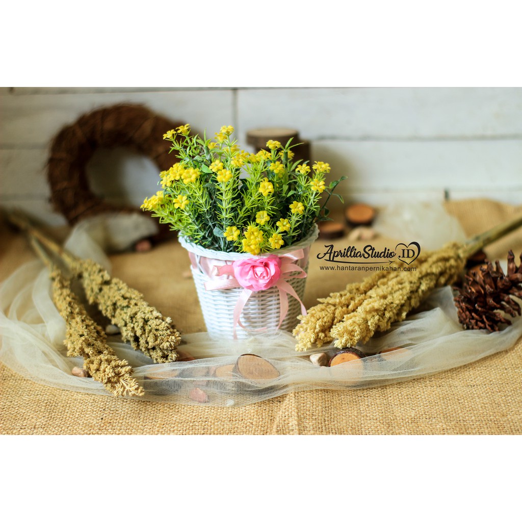 Vas Bunga | Pot Plastik Anyam Pita