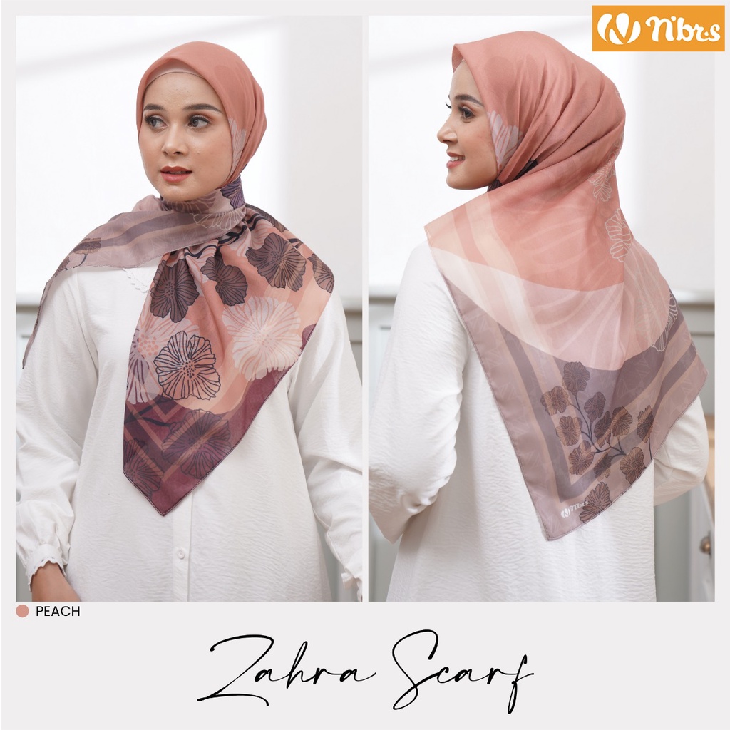 NIBRAS HIJAB ZAHRA SCARF HIJAB MODERN KEKINIAN BAHAN VOAL MOTIF PRINT by NIBRAS HIJAB