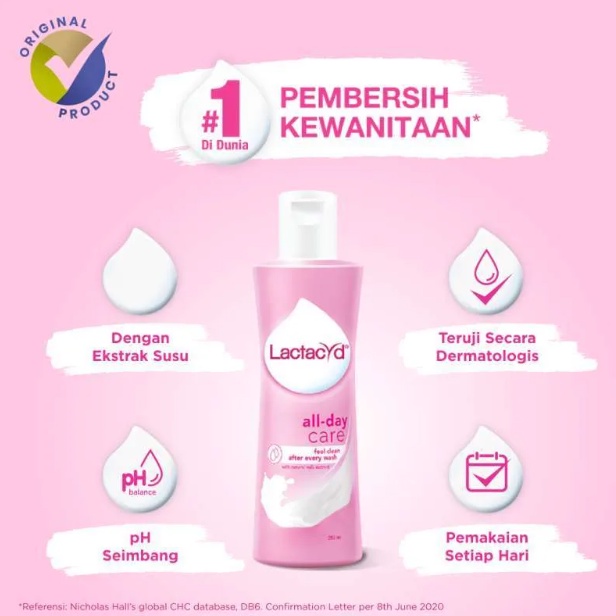 Lactacyd Feminine Hygiene All-Day Care 60 ml - Membersihkan Area Kewanitaan Melindungi gatal dan iritasi