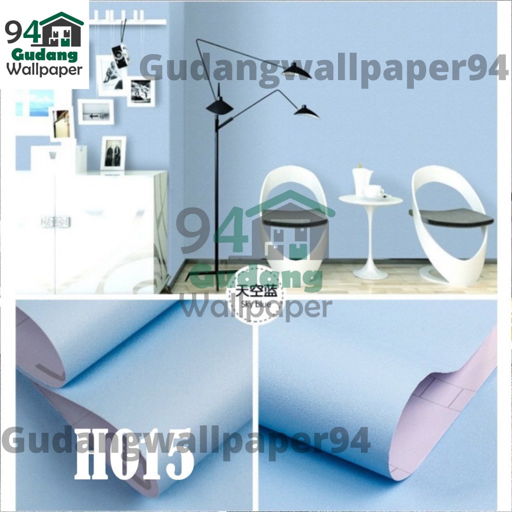 (COD) Gudang Wallpaper Dinding Motif Polos / Anti Air / Walpaper Stiker H015 Bahan PVC Premium Anti Air Bahan PVC Premium (SUDAH ADA LEM)