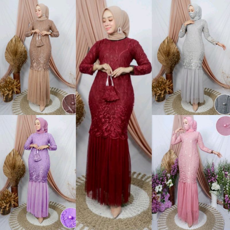 Baju Gamis maxy novi Lilac Wanita Muslim Dewasa Remaja Modern Mewah Murah Trend Kekinian Terbaru 202