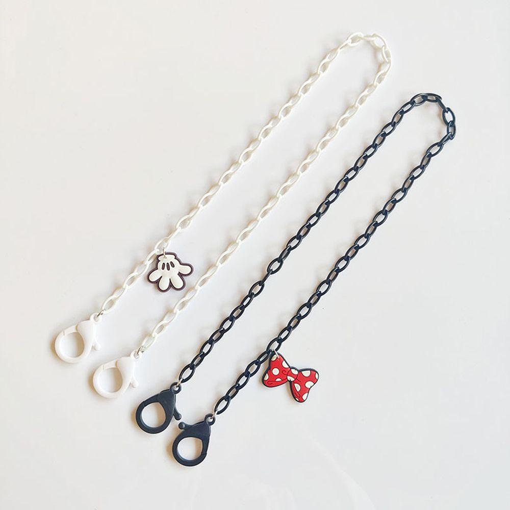 Agustinina Rantai Kacamata Hitam Akrilik Hadiah Kartun Mickey Mouse Kacamata Busur Masker Lanyard