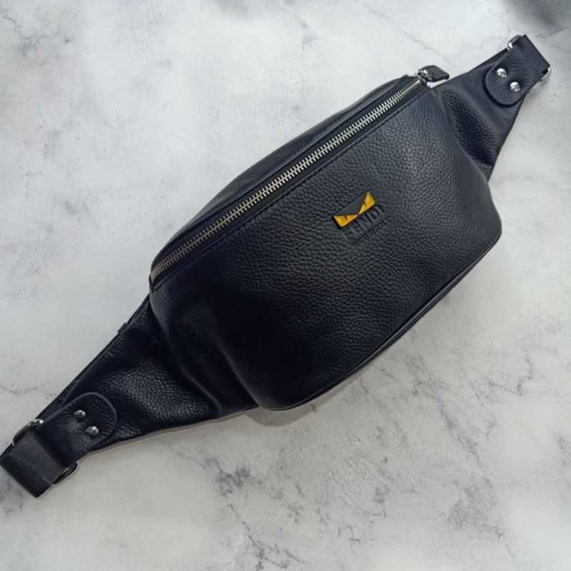 Waistbag Kulit Fendi Belt Bag Tas Pinggang Kulit Asli Import