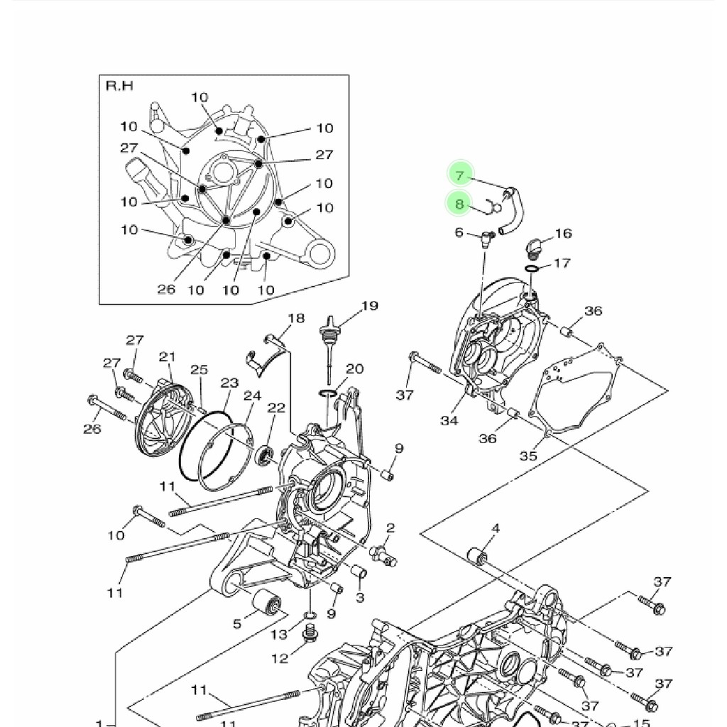 SELANG PENTILASI HAWA UDARA GEARBOX CVT MIO M3 S Z SOUL GT FINO XRIDE 125 ORI 2PH-E5373-00