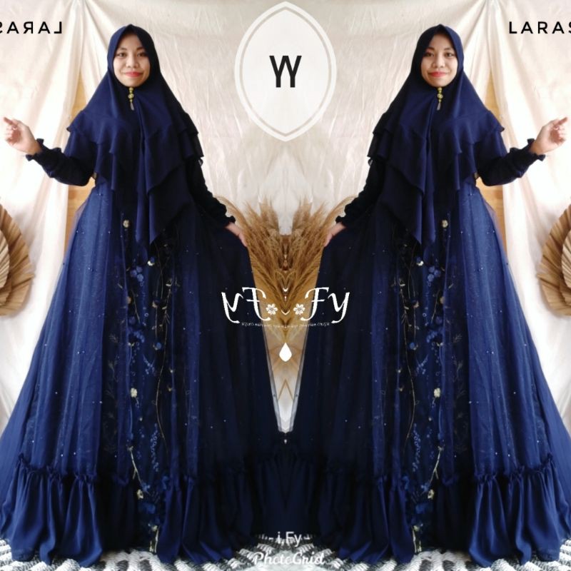 SET GAMIS SYARI BAJU MUSLIMAH PESTA MEWAH TILE BRUKAT BROKAT BUNGA 3D GLITTER BUSUI JUMBO KHIMAR PET