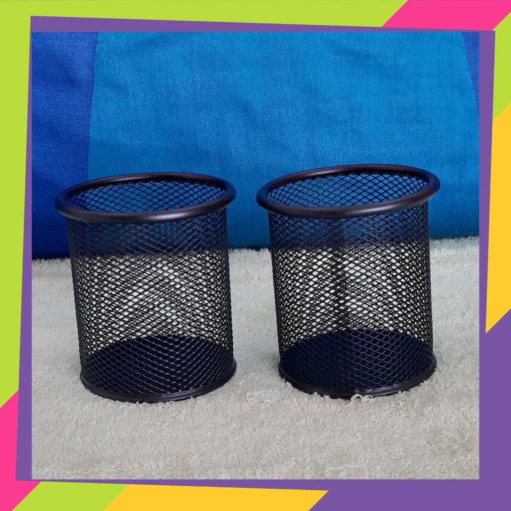 Pen Holder Bulat Hitam - Pen Holder Cute  Creative - 411