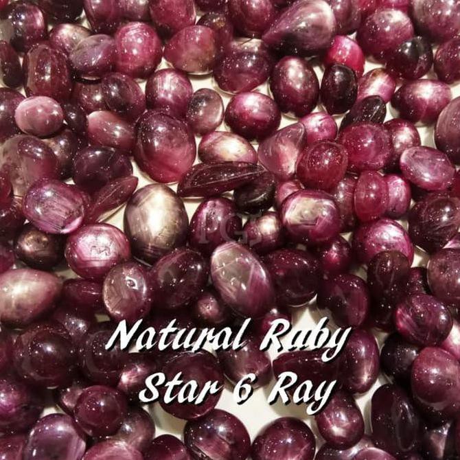Special Batu Akik Permata Natural Ruby Star Corundum 6Star 12Mm Special