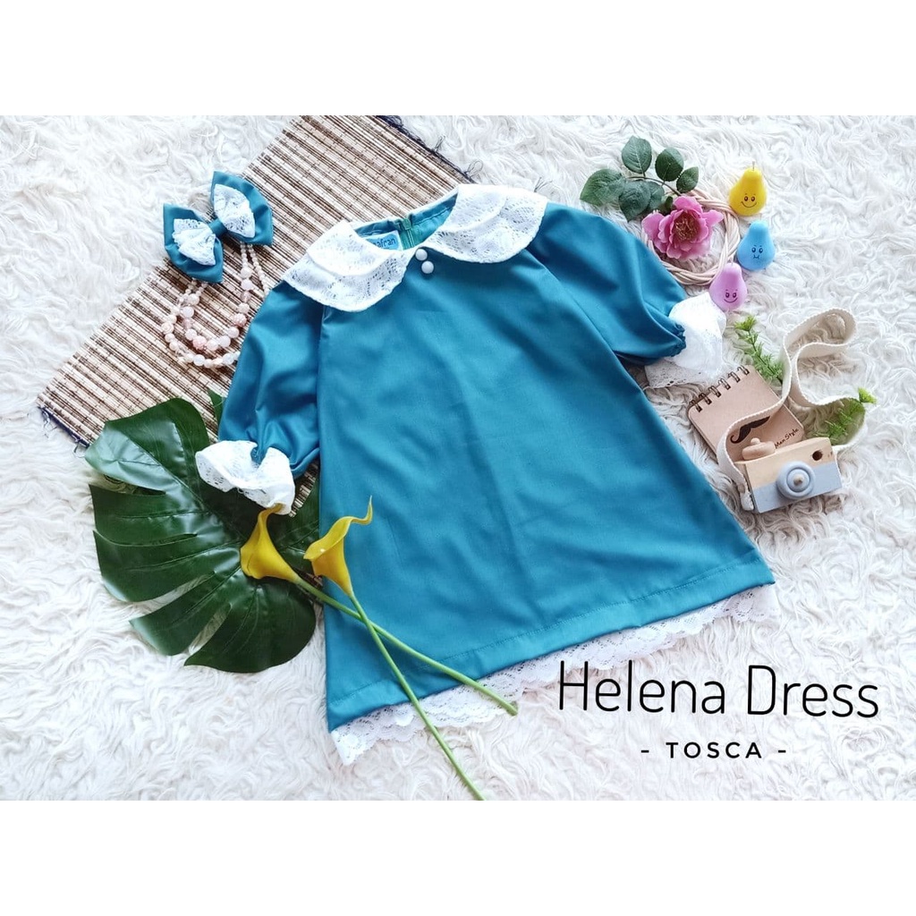 Dress Helena/Dress Model Terbaru/Dress Lucu Kekinian/Dress Cantik Warna Tosca