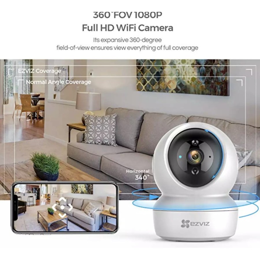 Wireless IP Cam Ezviz C6N 1080p PTZ with Smart IR IP Camera - C6N Only