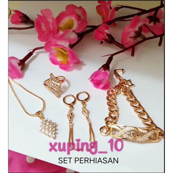 1 Set Perhiasan Xuping Wanita Dewasa Liontin Ketupat Cantik COD