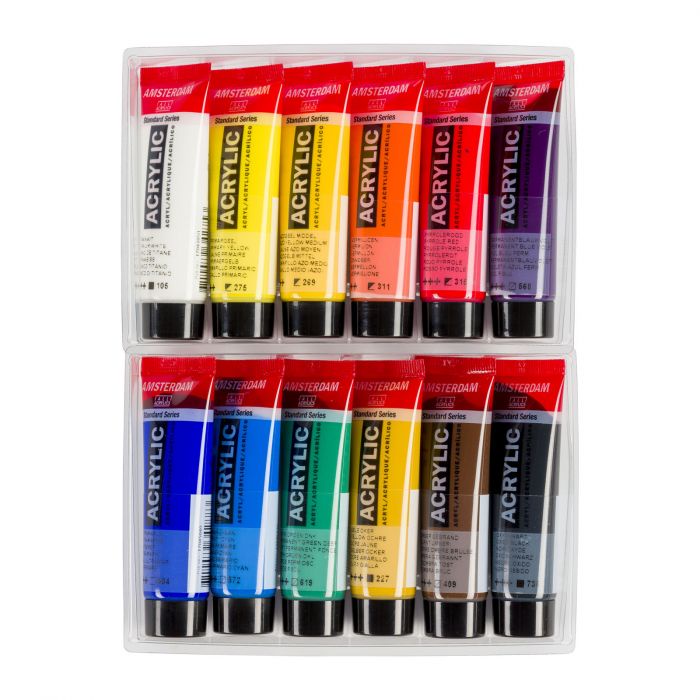 Amsterdam Standard Series Acrylics General Selection &amp; Pastel set 12 x 20 ml