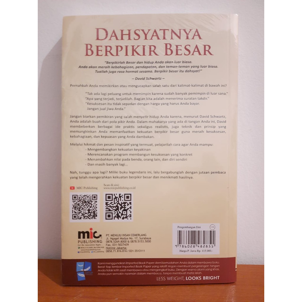 Buku The Magic Of Thinking Big David J Schwartz Ph D Original Baru Shopee Indonesia