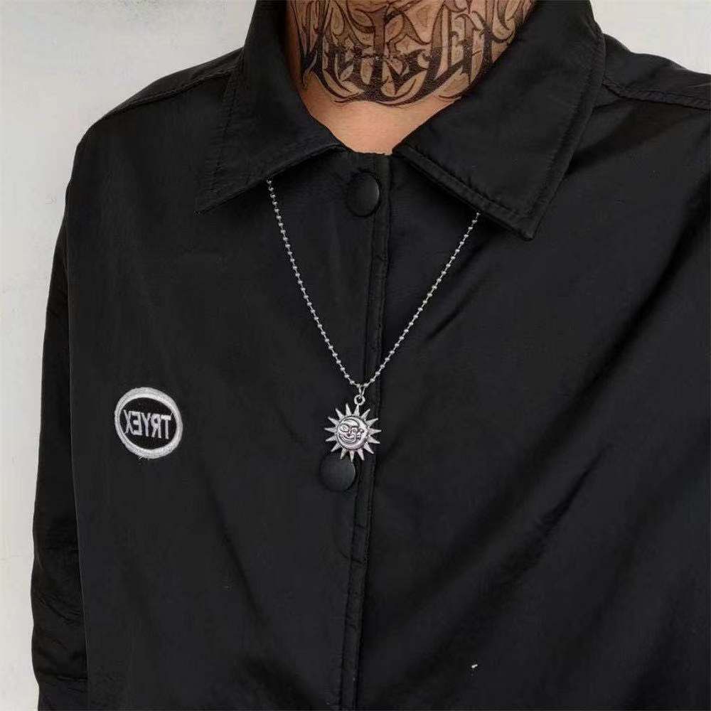 Hip hop retro Apollo liontin Sun Moon kalung trendy Lingkaran dan kreatif kalung pasangan kalung