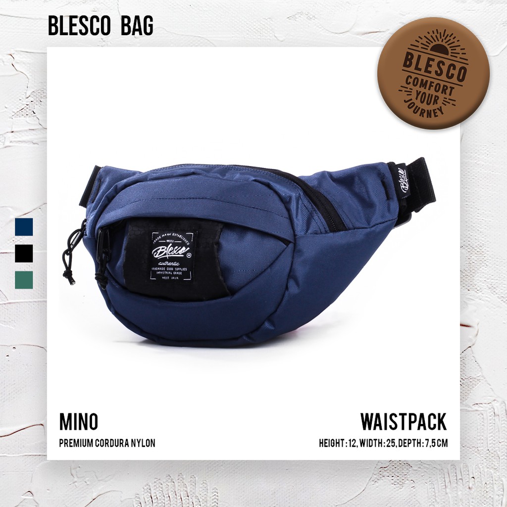 Tas Pinggang Pria Warna Navy - Blesco Mino Waist Bag Mini Simple Untuk Hangout