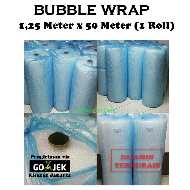

Plastik Bubble/Bubble Wrap Roll 1,25meter x 50meter (Khusus Gojek)
