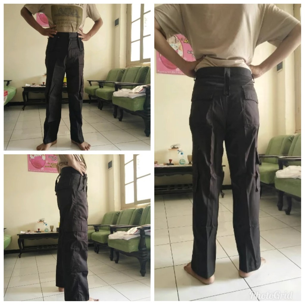 Celana PDL PRAMUKA COKLAT TUA KEHITAMAN BAHAN DRILL PDL POLISI Quality good