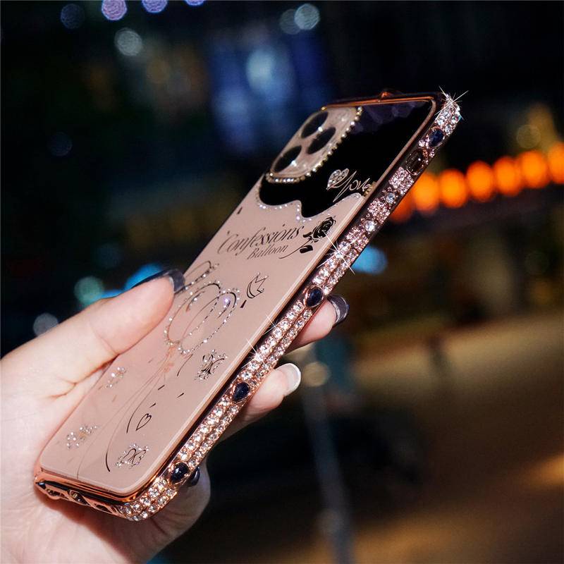 Case Bumper Metal Hias Glitter Berlian Imitasi Cover iPhone 13 12 11 Pro MAX X XS MAX XR 13 12 11