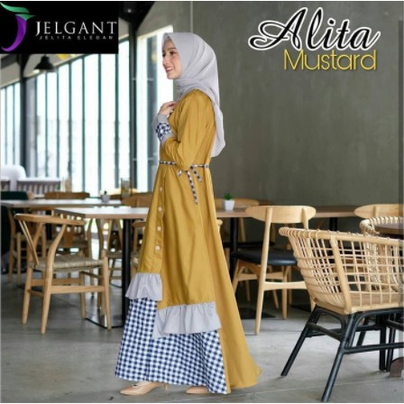 Gamis Abg Muslim Terbaru Motik Kotak Set Overall Remaja Terbaru Katun MIX Kekinian Murah Polos promo