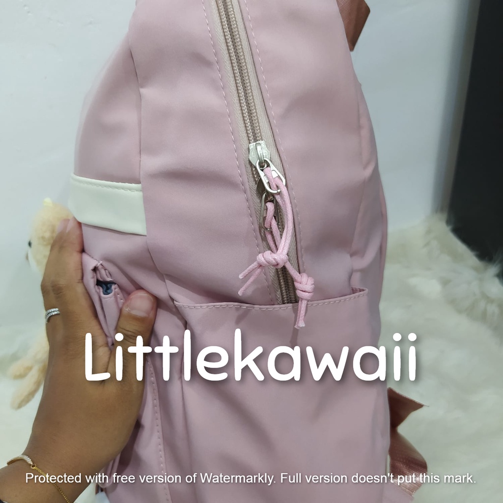 LK/ Tas Ransel Laptop Backpack Parasut Sekolah Fashion Anak Remaja Kepala Bear Gesper Mix Import