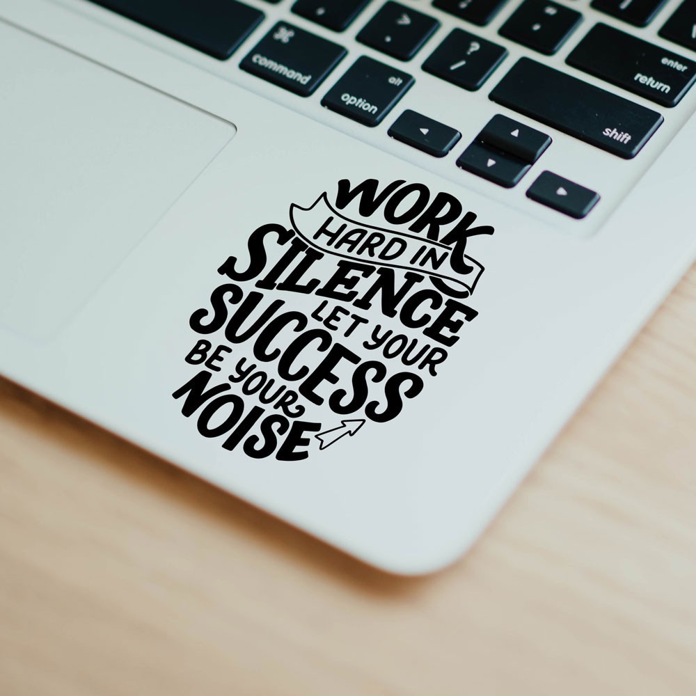 Sticker Work Hard in silence - sticker quote Motivasi untuk laptop Apple Macbook ASUS Lenovo