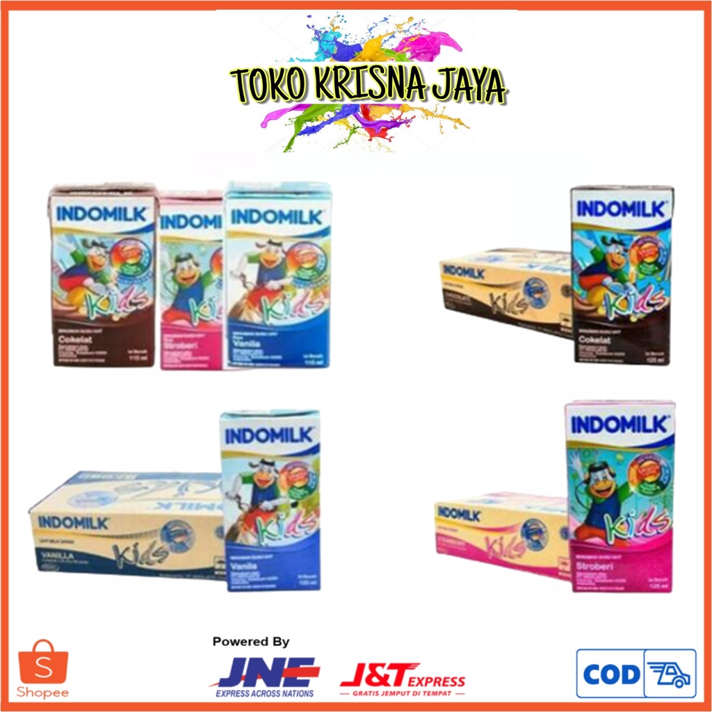 

1 DUS INDOMILK KIDS ISI 40 PCS X 115 ML RASA VANILLA | COKELAT | STROBERI