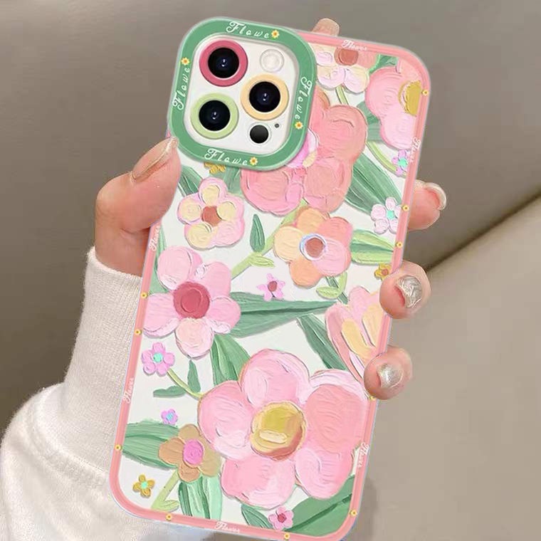 Soft Case Silikon TPU Motif Bunga Untuk Iphone 13 12 Mini 11 Pro X XR XS Max SE 2020 6 6S 7 8 Plus