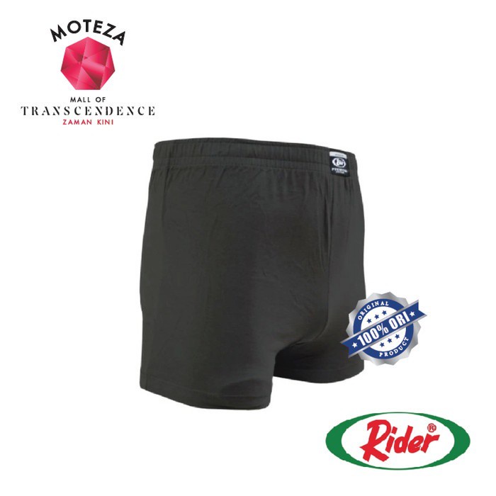 RIDER Premium R 812 B R812B - Celana Dalam Pria Boxer Katun - Hitam Abu | Size S M L XL 2XL 3XL 4XL 5XL Jumbo Big Size