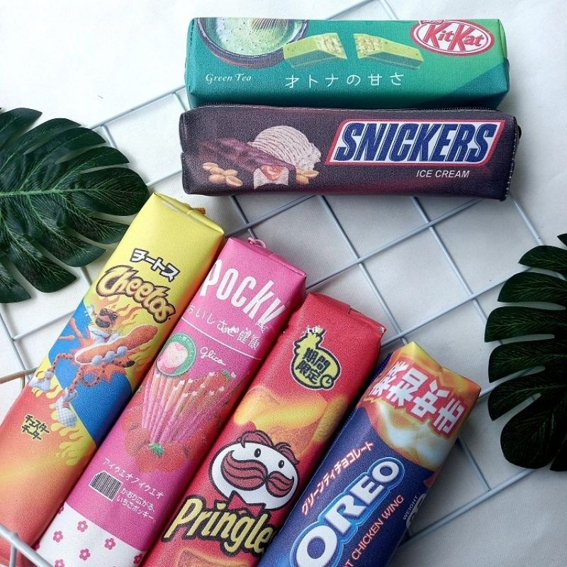 Tempat Pensil Lucu Motif Snack Fast Food Fruit Drink Kotak Pensil Lucu Unik Dompet Pensil