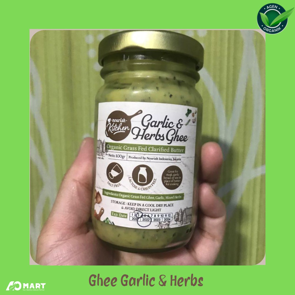 

Ghee Garlic & Herbs (Grass Fed Ghee Clarified Butter) 100 gr