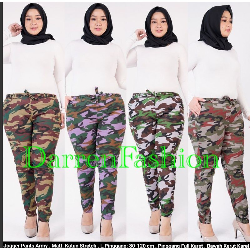 Jogger Katun Army Jumbo XXL Fit XXXL . Celana Panjang Jogger Katun Doreng Jumbo Big Size