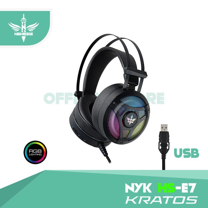 HEADSET GAMING NYK KRATOS RGB 7.1 HS-E7 - Headset Gaming NYK E7