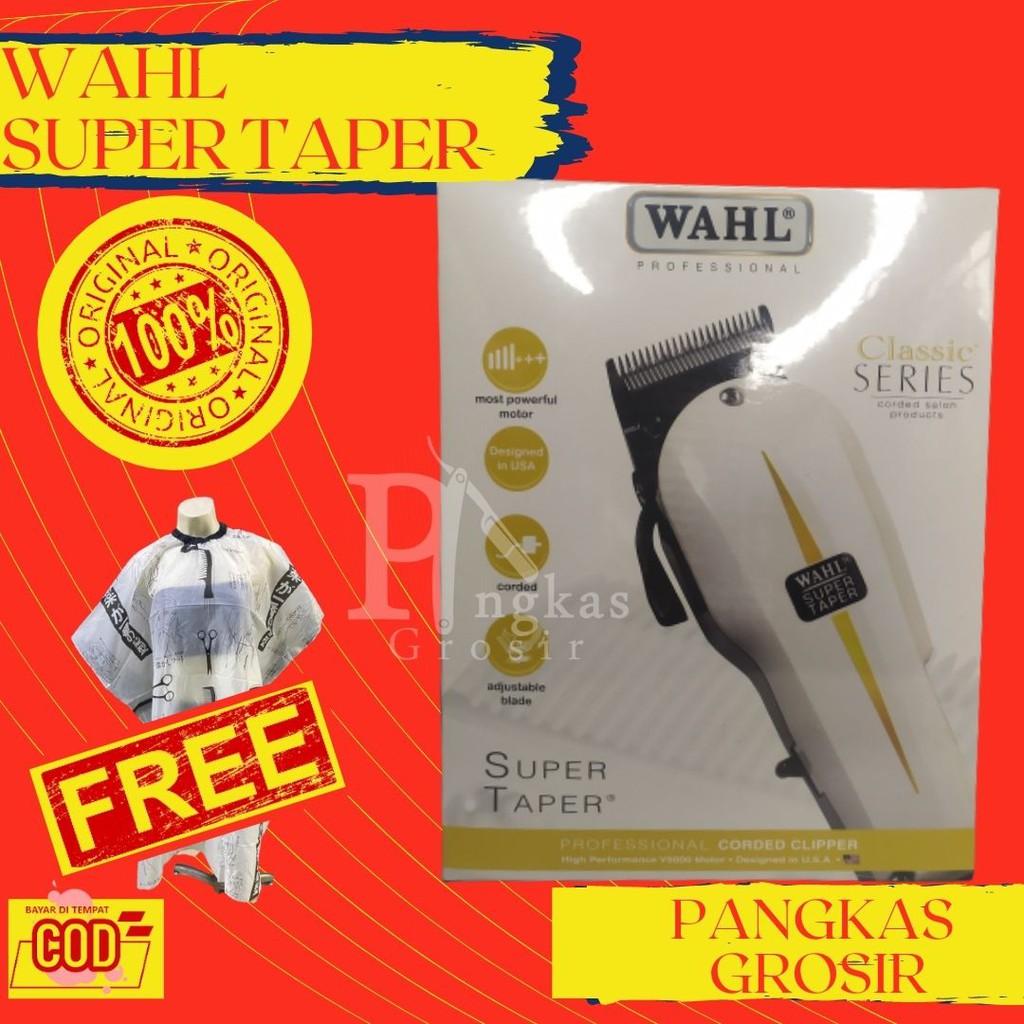 Alat potong rambut Clipper ORI WAHL SUPER TAPER Mesin Cukur Rambut Original Clipper corded