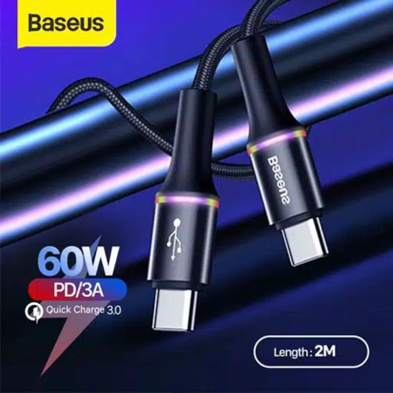 KABEL DATA TYPE-C TO TYPE-C BASEUS HALO DATA CABLE PD 2.0 60W