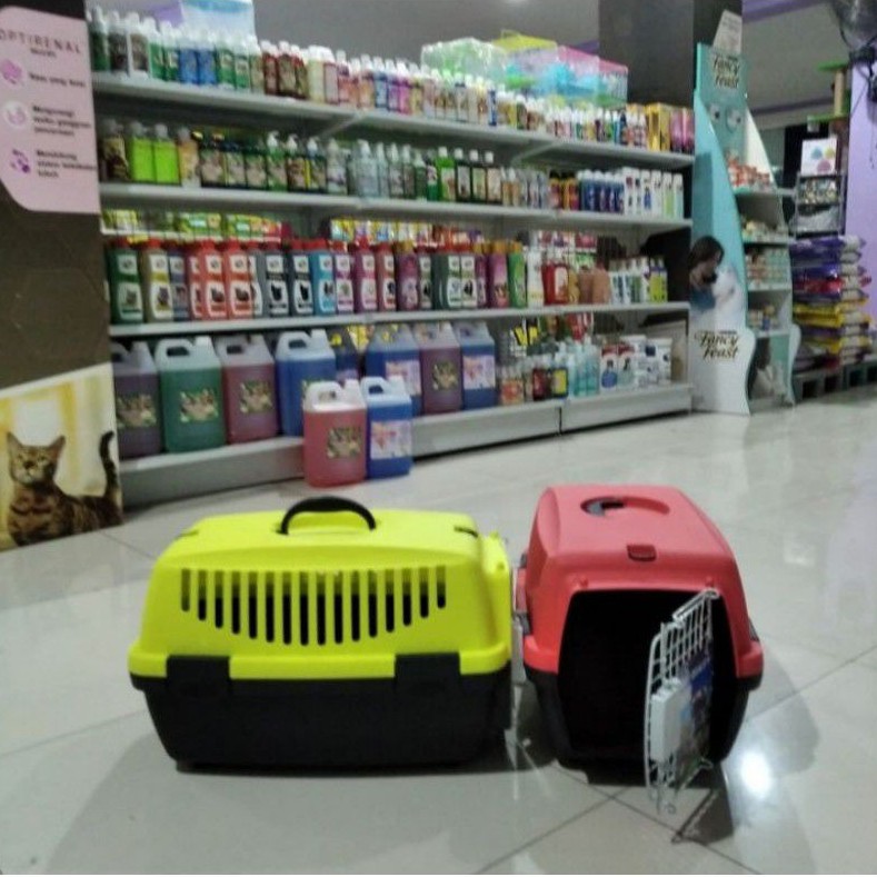kandang kucing &amp; anjing canel box pet carrier - pet cargo petopia pc - 001