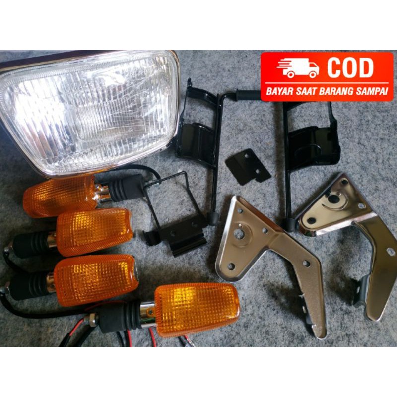 Jual Lampu depan RX king plus breket lampu plus lampu sein 2 set