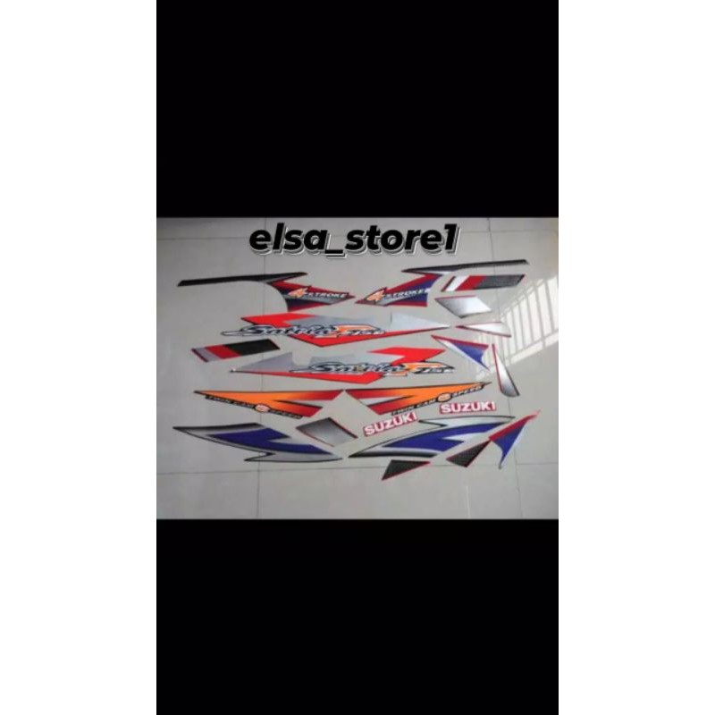 Striping thailand satria FU 2005, warna hitam - merah