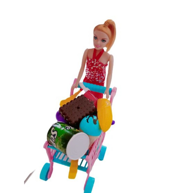 FB 801 - MAINAN TROLLY SUPERMARKET BARBIE FB801 / FUN SHOPPING CART