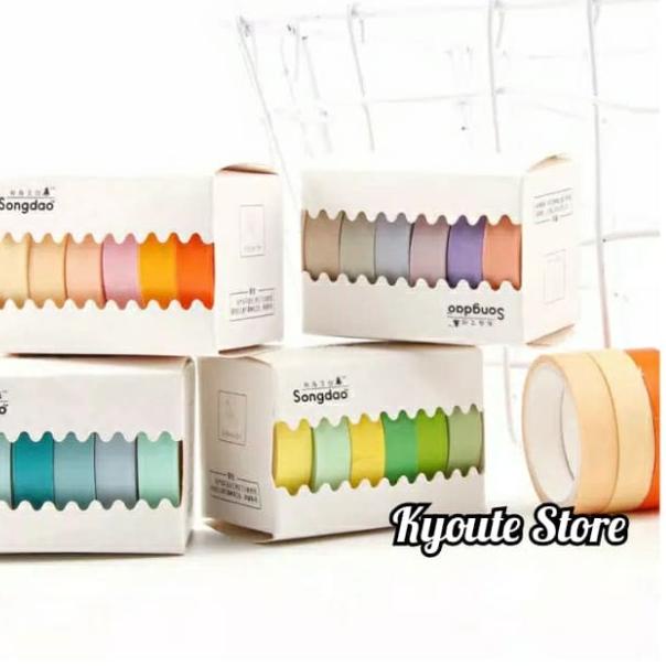 

➩ 6 pcs Washitape Cute Color Scrapbook Journal Diary Planner School DIY - Varian b ✱