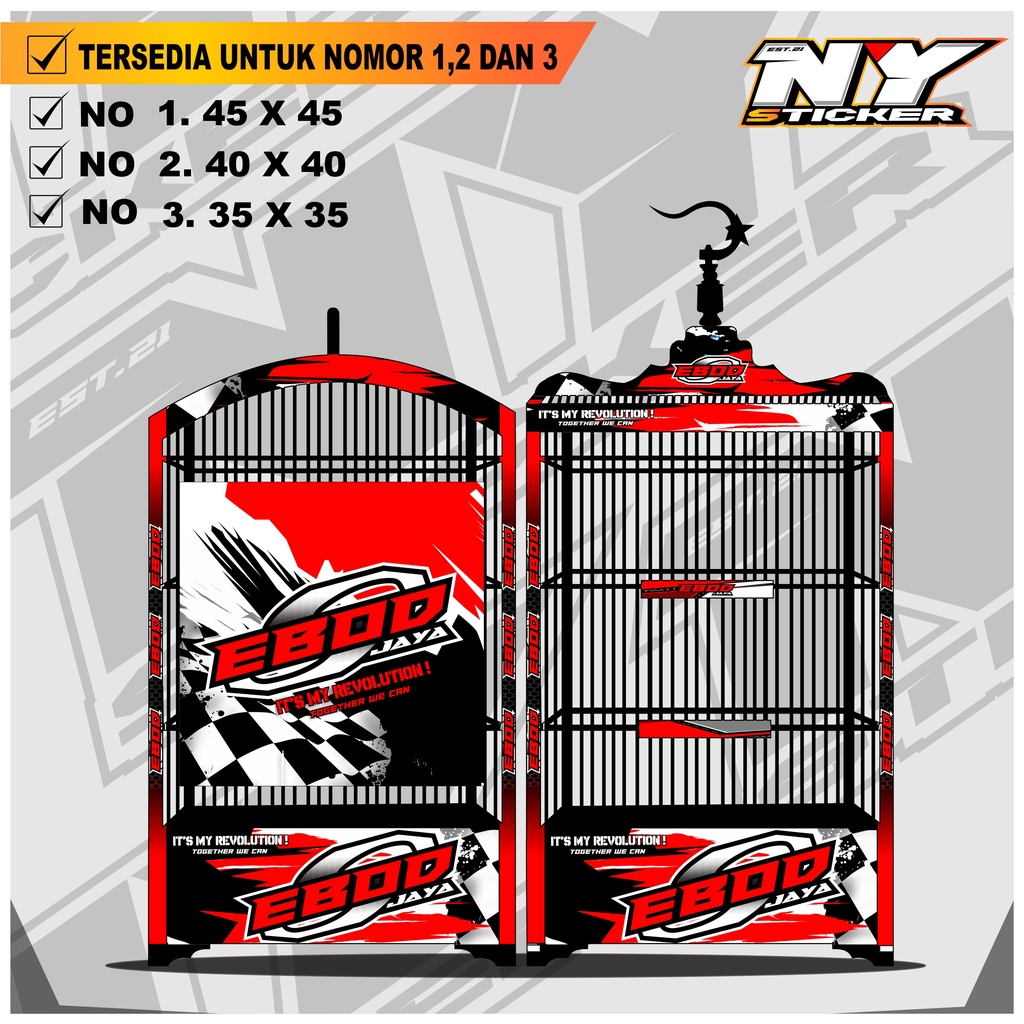 Stiker Decal SANGKAR KOTAK - Dekal Sangkar Burung Kotak Ebod Kosan 001