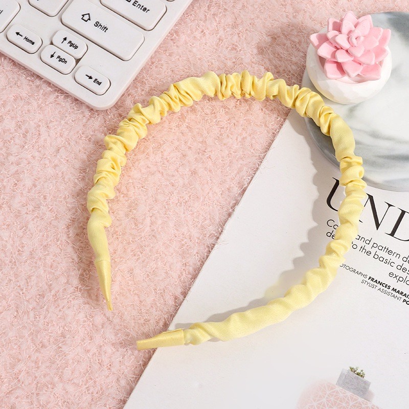 Toko1234. | BANDO korea kerut scrunchie headband warna pastel-Bando Korea Kuning