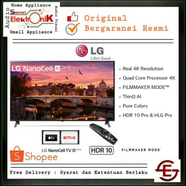 LG 49NANO80 SMART TV 4K HDR 10 PRO SUHD NANOCELL TV 49inch