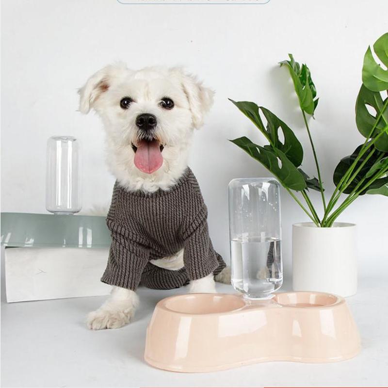 ★〓YUFeiPet〓★Pet Supplies Pet Bowl  Pet Bowl Plastic Round Automatic Drinker Feeding Double Bowl Dog Bowl Cat Food Bowl Creative Dog Bowl