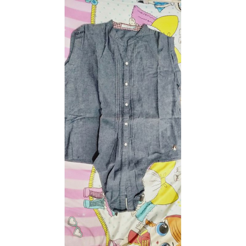 Preloved kemeja denim hush puppies/kemeja tank top hush puppies