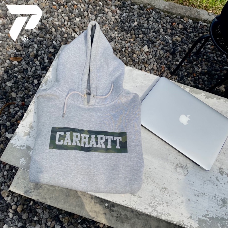 Carhartt Hoodie box logo camo grey