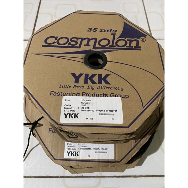 Velcro YKK 30 mm kasar - warna hitam ykk lebar 3 cm - hook and loop premium ykk Magic Tape 1 Meteran cosmolon