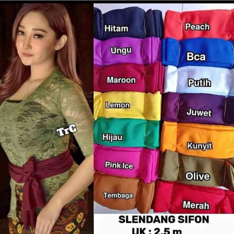 selendang sifon 2,5 meter /selendang Bali/ikat pinggang dewasa